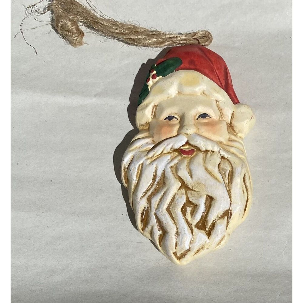 Vintage Ceramic Santa Head Ornament